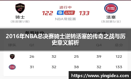 2016年NBA总决赛骑士逆转活塞的传奇之战与历史意义解析
